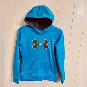Under Armour UA Youth Big Girl Teal Fleece Hoodie Large